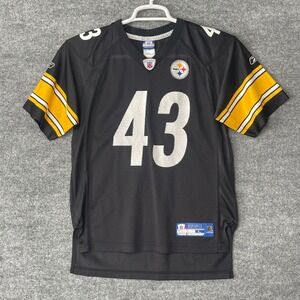 Reebok Pittsburgh Steelers Troy Polamalu 43 NFL Jersey Kids Large 14-16 Black